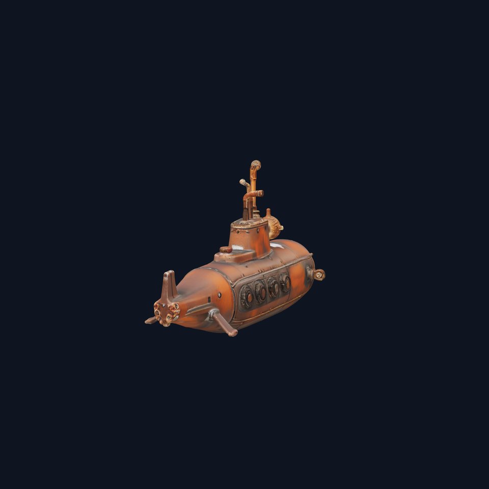 Steampunk Submarine Bronze model pack